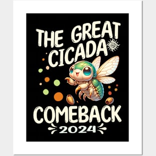groovy Great Cicada Comeback Tour 2024 Insect Invasion kids Posters and Art